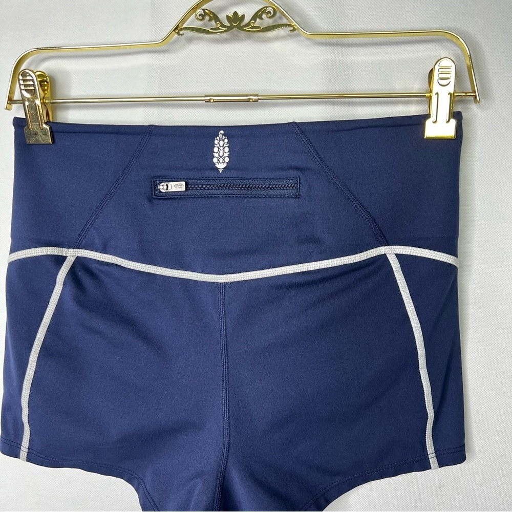 Free People High Waist Shorts Size Small Navy Blue You’re A Peach Shorty - Picture 6 of 8